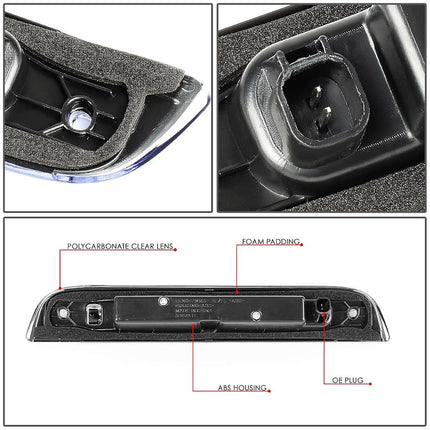 DNA MOTORING 3BL-PAT07-LED-BK Black Housing LED Third Tail Brake Light [Compatible with 07-17 Jeep Patriot]