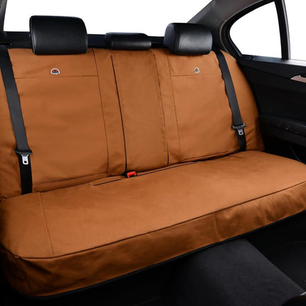 Coverado Car Back Seat Covers, Canvas Universal Seat Covers for Cars, Rear Car Seat Cushions, Auto Seats Protectors for Kids & Dogs, Driver Seat Covers Fit for Most Vehicles Trucks SUVs/Khaki