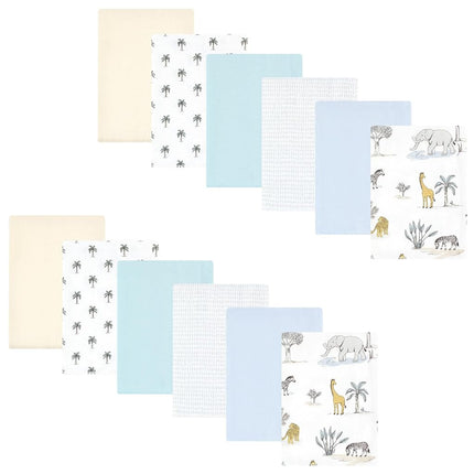 Bavoirs en flanelle de coton unisexe Hudson Baby, motif safari, taille unique