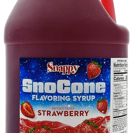 Snappy Strawberry Sno Cone Syrup, 1 Gallon (128 oz