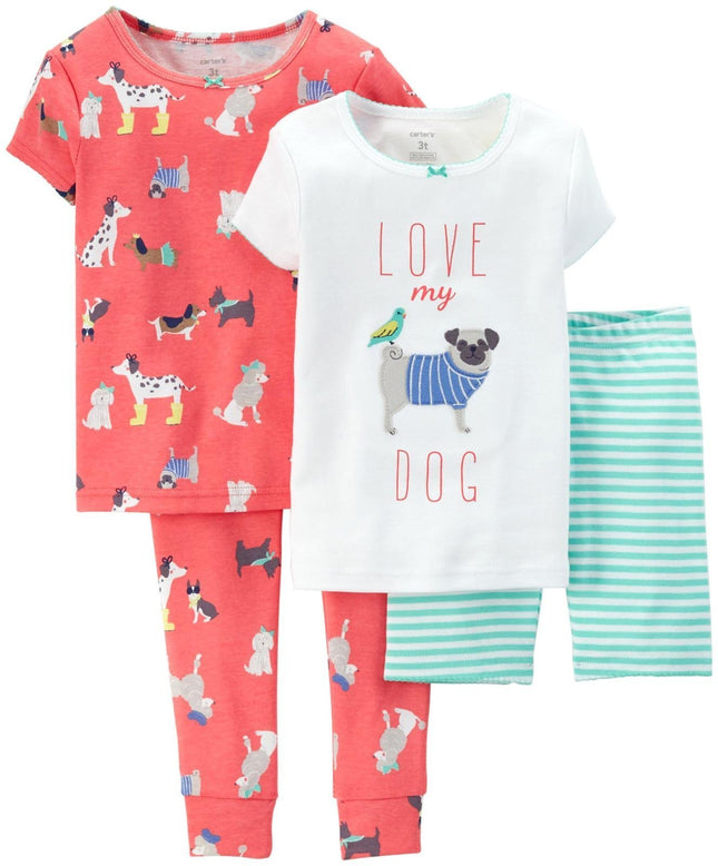 Carter's Baby Girls' 4 Piece Cotton PJ Set (Baby) 
