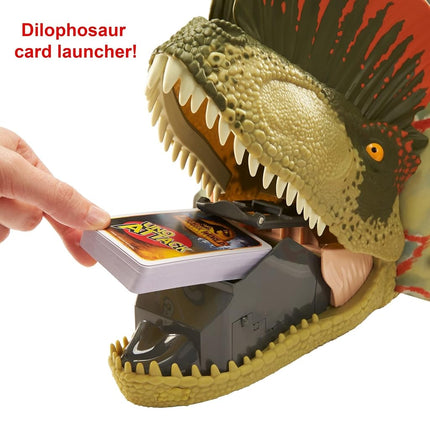 UNO Attack Jurassic World Dominion Card Game with Dinosaur Card Launcher for 2 to 10 Players Ages 7 Years & Older, Toy Gift and Collectible