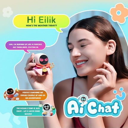 Energize LAB Eiliko - Portable Eilik Robot with AI, Fun Electronic Pendant Toys, Gifts for Couples and Best Friends.