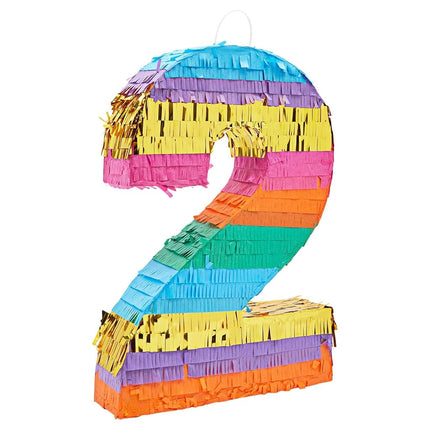 BLUE PANDA Rainbow Number 2 Pinata for 2nd Birthda