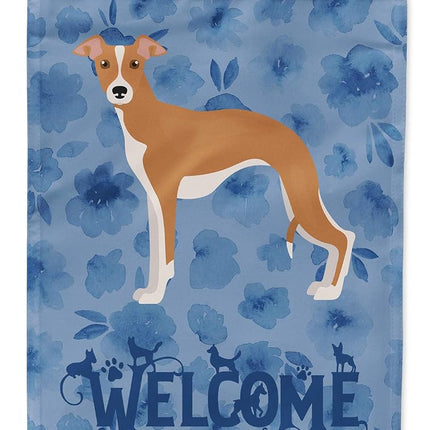 Caroline's Treasures CK6002GF Bandera de bienvenida de galgo italiano n.º 2, tamaño jardín, pequeña, multicolor