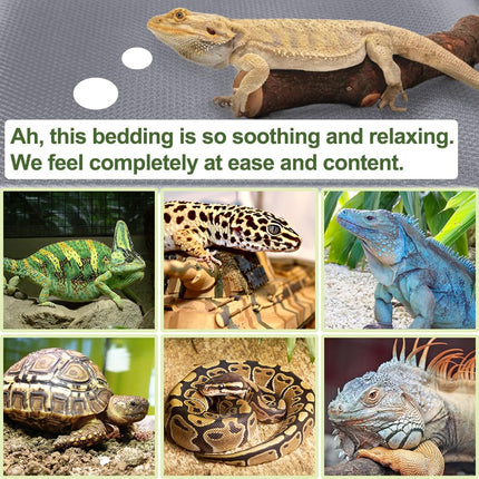 TCYPUHL Reptile Carpet, Reptile Mat, Bearded Dragon, Leopard Gecko Substrate,Bearded Dragon Tank Flooring Grey 2PACK
