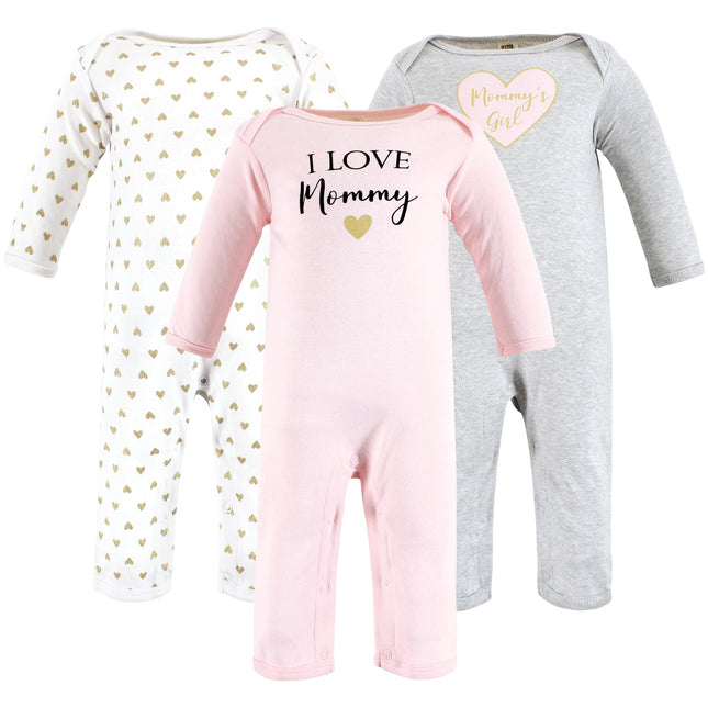 Hudson Baby Unisex Baby Cotton Coveralls, Girl Mom