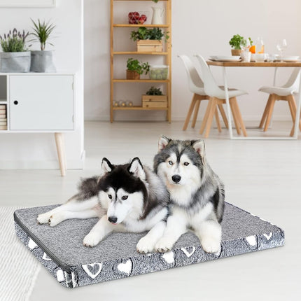 VANKEAN 48”Pet Bed Mattress Machine Washable for Small Dog up to 110lbs Grey