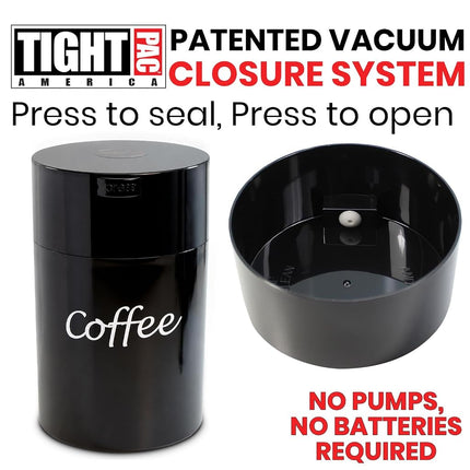Coffeevac 1LB – Patented Airtight Container | Multi-use Vacuum Container Works as Smell Proof Containers for Ground Coffee and Coffee Bean Containers. Black with Logo