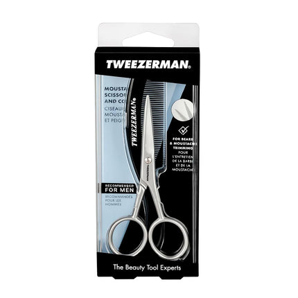 Tweezerman G.E.A.R. Moustache Scissors and Comb Model No. 72031-MG, Black