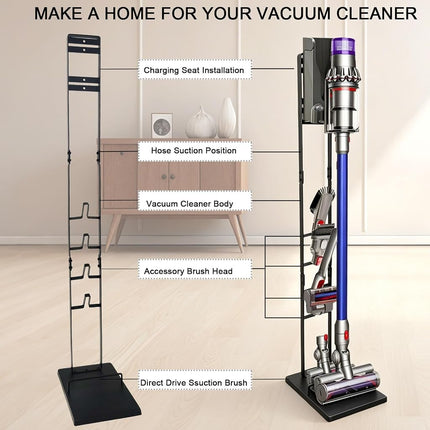 IZSOHHOME Vacuum Stand for Dyson,Handheld V6 V7 V8 V10 DC30 DC31 DC34 DC35 DC58 DC59 DC62 Cordless Vacuum Cleaners,Stable Metal Storage Bracket Holder(Black)