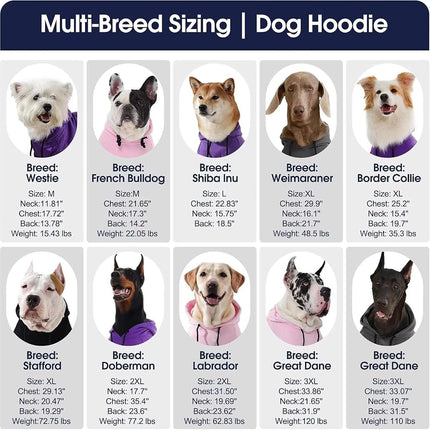 IECOii Soft Extra Large Dog Winter Clothes - XXXL Dog Sweatshirt with Hood for Large Dogs, Golden Retriever Coat, Grey, 3XL