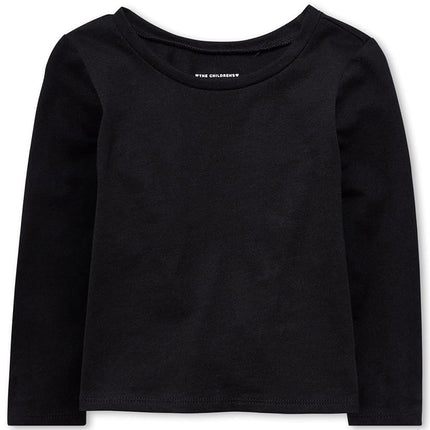 The Children's Place, t-shirts à manches longues pour bébés filles et jeunes enfants, 4-Pack Noir/Fuchsia/Noir/Blanc, 2 ans