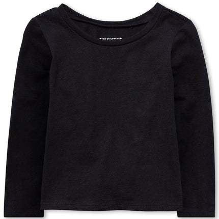 The Children's Place,Baby Girls,and Toddler Everyday Long Sleeve Layering T-Shirts,Black/Fuschia/Black/White 4-Pack,4 Years