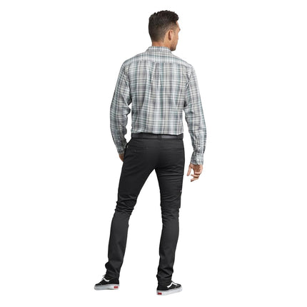 Dickies Pantalón de hombre, corte skinny recto, negro, 38W 30L UK