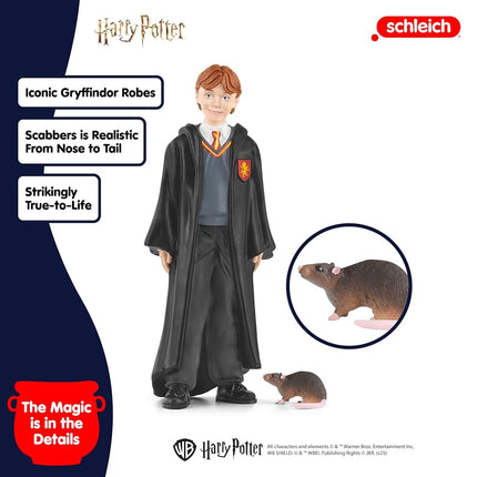 Schleich Wizarding World 42634 Collectible Ron & Scabbers for Ages 3+