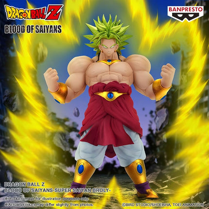 BANPRESTO Broly Super Saiyan Dragon Ball Z Blood of Saiyans Action Figure, 20 cm, BP89956P, Multicoloured, Collectable Figure, Ideal for Anime Fans