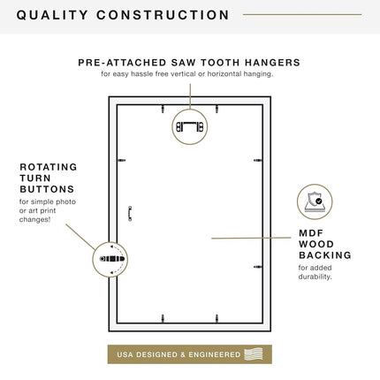 MCS Studio Gallery 19.75x27.5 Poster Frame Black Woodgrain, Vertical & Horizontal Wall Hanging Large Picture Frame for Photos, Posters & Art Prints (1-Pack)