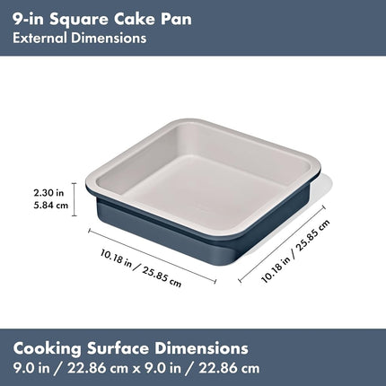 OXO Good Grips Non-Stick Pro Ceramic Coated Metal Bakeware 23cm Square Cake Pan, Storm Blue