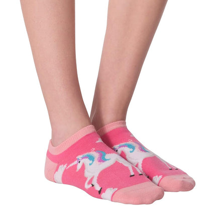 K. Bell Socks Women's 6 Pack Novelty No Show Low Cut Socks Casual, Mythical Creatures (Blue Assorted), 3.5-9 UK (Pack of 6)