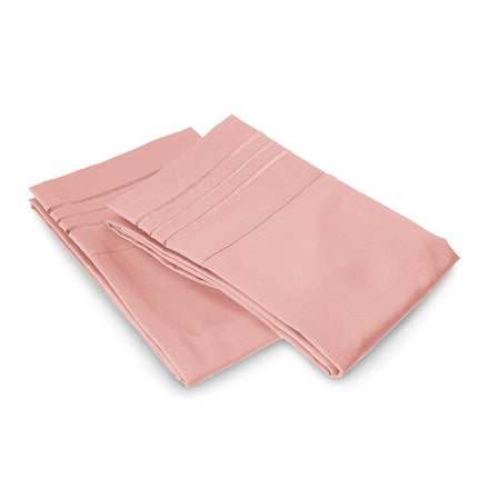 Elegant Comfort Luxury Ultra-Soft 2-Piece Pillowcase Set - 1500 Premium Hotel Quality Microfiber Double Brushed - Wrinkle Resistant, Standard/Queen, Dusty Rose