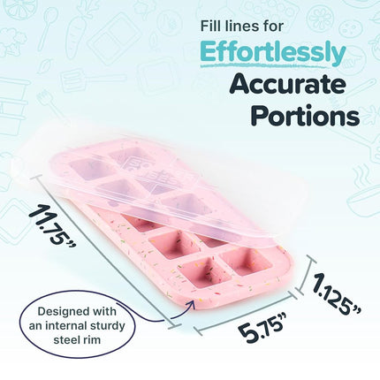 Souper Cubes 2 Tbsp Silicone Freezer Moulds with Lids, Cotton Candy, 1 Pack