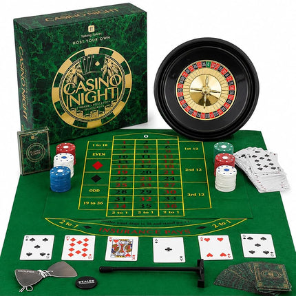 Talking Tables Casino Night Kit Poker, Blackjack, 