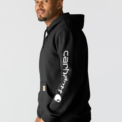 Carhartt Men's Loose Fit Midweight Logo Sleeve Graphic Sweatshirt, Black, L