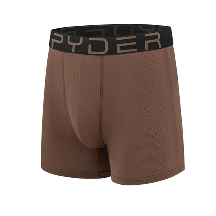 Spyder Mens Boxer Briefs Performance Nylon Mesh Sports Underwear, Green/Black/Green/Brown, M