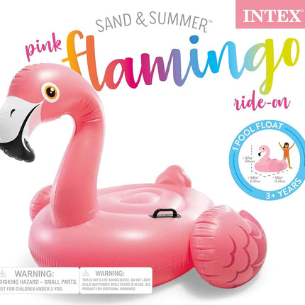 INTEX Pink Flamingo Inflatable Pool Float: Animal Pool Toy For Kids – 2 Heavy-Duty Handles – 88lb Weight Capacity – 70" x 53" – For Ages 3+