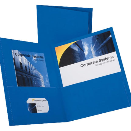 Oxford Twin Pocket Folders, Letter Size, Royal Blue, 25 per Box (57512)