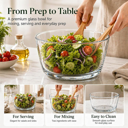 LYTYCJD Glass Salad Spinner 3.2 Qt, Small Salad Spinner, Glass Bowl, Black