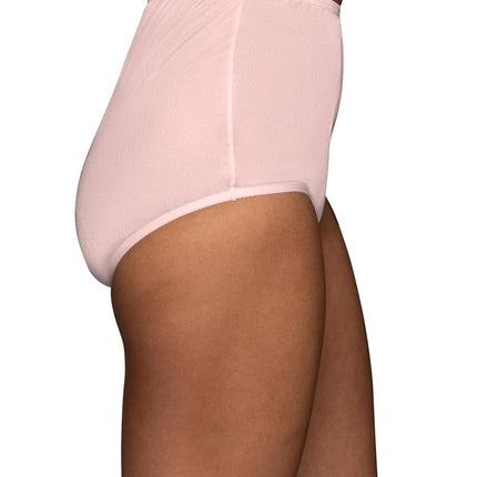 Vanity Fair Women's High Waisted Underwear, Full Coverage Ladies Panties, Perfectly Yours Briefs, Nylon-3 Pack-Pink/Blue/Candleglow, 10 (Pack of 3)