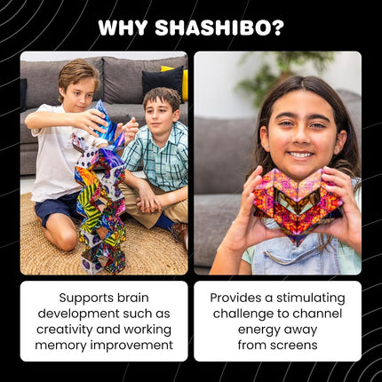 SHASHIBO Shape Shifting Box - Award-Winning, Patented Fidget Cube w/ 36 Rare Earth Magnets - Transforms Into Over 100 Shapes, Download Fun in Motion Toys Mobile App (Artist Series - Cosmic Surfer)