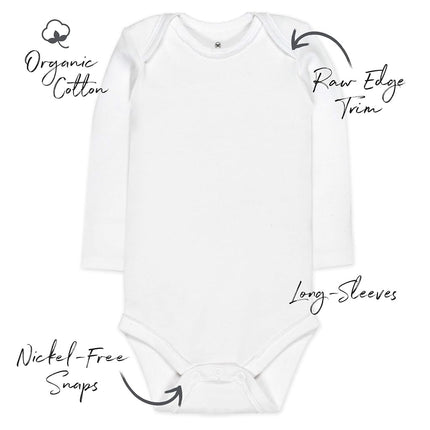 HonestBaby Boys and Girls 5-Pack Organic Cotton Long Sleeve Bodysuits - pink - 12 Months