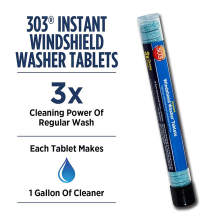 303 (230395) Products Automotive Instant Windshield Washer - 3X Cleaning Power - Super Concentrated Tablets - Just Add Water, 25 Tablet