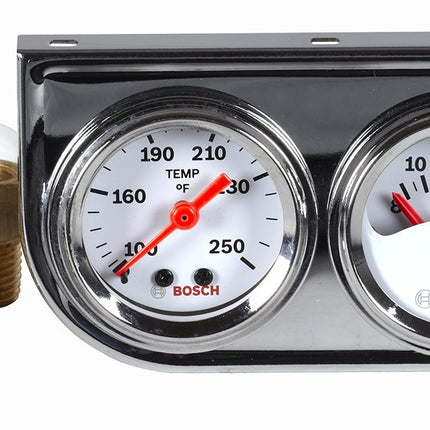 Bosch SP0F000039 Style Line 1-1/2" Mini Triple Gauge Kit (White Dial Face, Chrome Bezel)