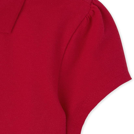 Lot de 2 polos piqués à manches courtes à volants pour filles de The Children's Place, rouge rubis, très petit (lot de 2)
