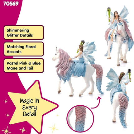 Schleich Bayala - 3Pc Fairy Eyela With Princess Unicorn - Kids 5+ | 70569