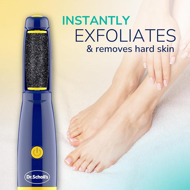 Dr. Scholl's Callus Remover Electronic Foot File, Electric Hard Skin Removal for Feet, Effortless Soft Smooth Skin in Minutes, Perfect for Travel, for Women & Men, AAA Batteries Included