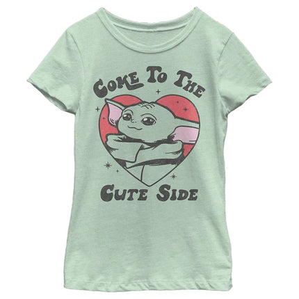 STAR WARS The Mandalorian T-Shirt Grogu Mignon pour Fille, Menthe, Large