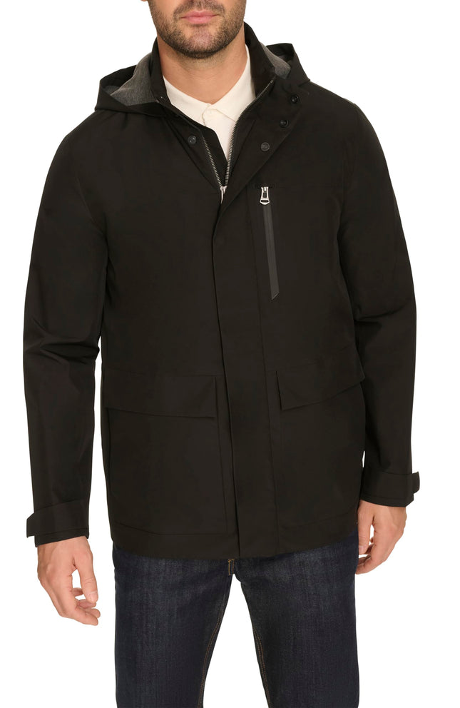 Cole Haan Men's Short Sleeve Soft Rain Parka Jacke