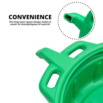Neiko 20761A Large Coolant/Oil Drain Pan, 4 Gallon (16L) Capacity, Antifreeze Green Plastic Anti Splash Oil Pan, Motor Oil Drip Catcher Pan, Non Spill Pour Spout, Oil Catch Pan for Changing Oil