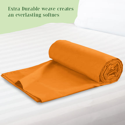 Sábana Plana Premium Elegant Comfort de 1 Pieza con Calidad de Hotel, Sábana Plana de Lujo y la Más Suave de 1500 Hilos de Calidad Egipcia, Resistente a Arrugas, Manchas y Decoloración, California King, Naranja