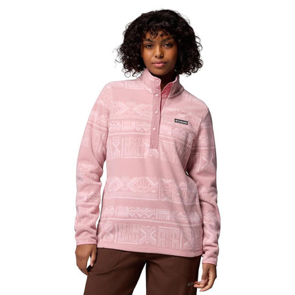 Columbia Women's Benton Springs Printed 1/2 Snap, Fleece Pull Over, Eraser Pink Deschutes Days, M