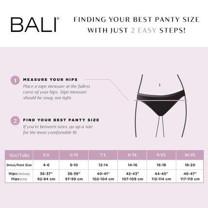 Bali Femme, lot de 3, slip en maille seconde peau, sous-vêtement anti-marques, Noir/Noir/Gris Cristal, taille 6 (lot de 3)