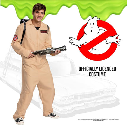 Disguise unisex-adult Ghostbusters Costume Outfit, Official Deluxe Ghostbuster Jumpsuit, As Shown, Size Extra Large (50-52)