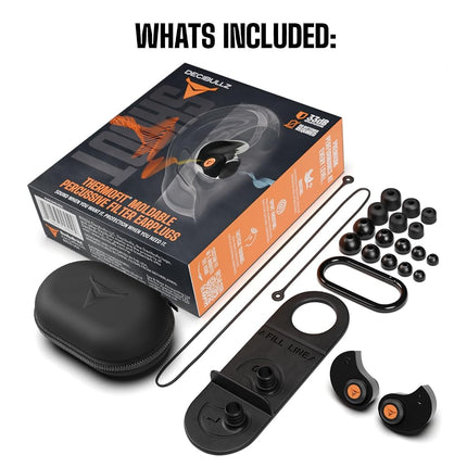 Decibullz Percussive Moldable Earplugs for Hunting & Shooting, Gun Range Hearing Protection for Shooters, Reusable Ear Plugs for Shooting Range