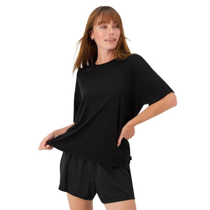 Conjunto de camiseta y shorts de dormir Hanes Originals Supersoft para mujer, ropa cómoda de casa/para dormir
