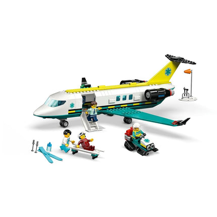 LEGO® City Emergency Air Ambulance Plane, Snow Scooter and Toy Airplane 60465 Building Set with Paramedic, Pilot, Doctor and Skier Minifigures, Fun Holiday or Birthday Toy Idea for Kids Aged 6 and up